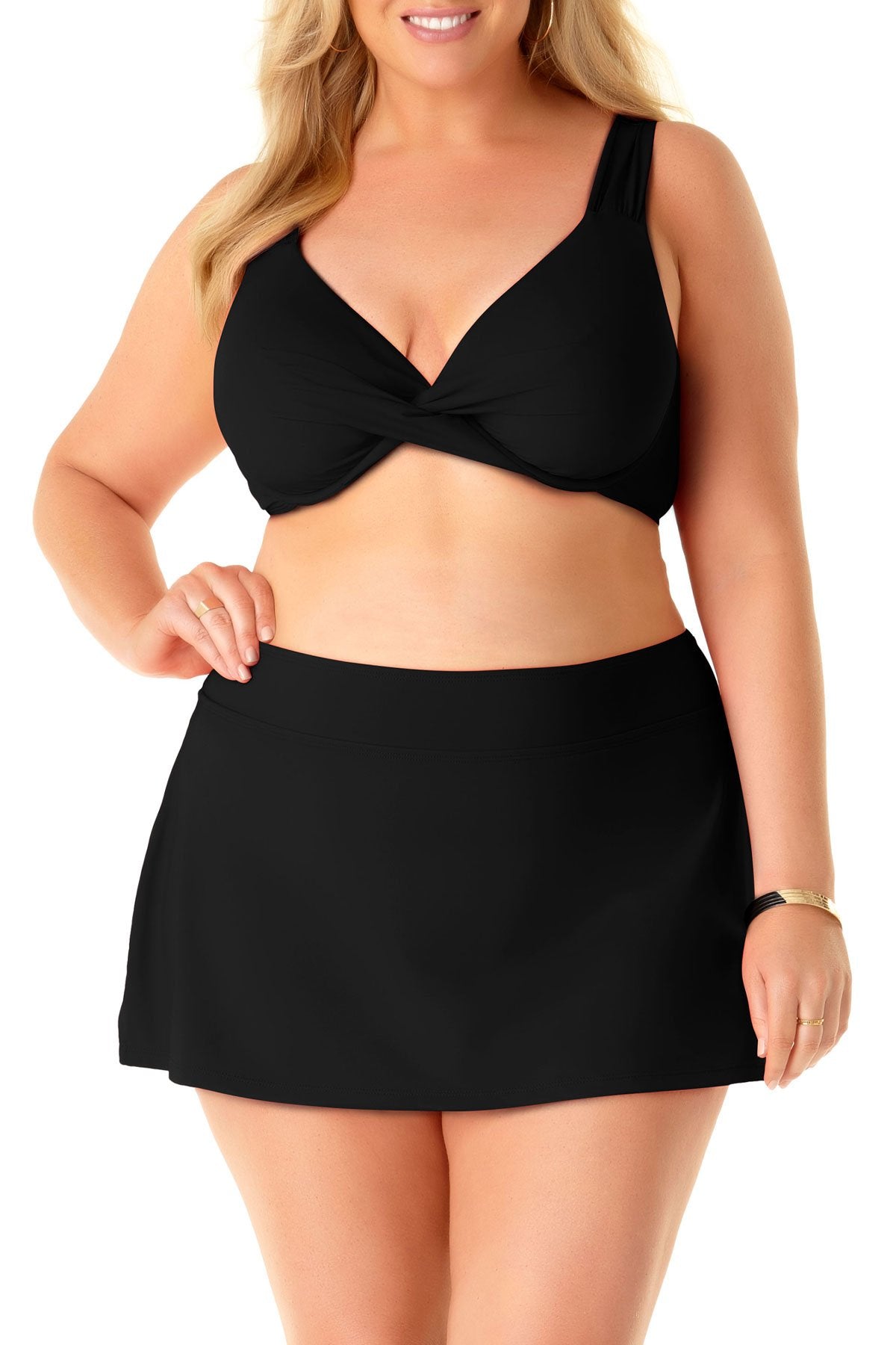 Anne Cole Plus Classic Skirt Swim Bottom