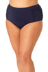 Anne Cole Plus - Convertible High Waist Shirred Swim Bottom