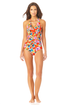 Anne Cole - Shirred Front Halter One Piece Swimsuit