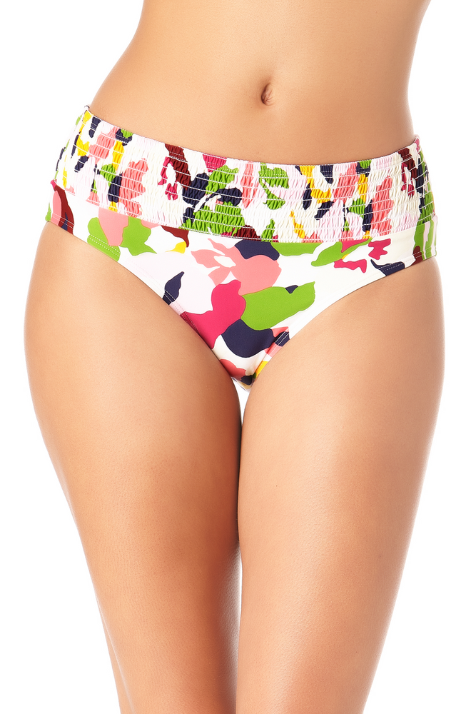 Anne Cole - Smocked Waist Low Rise Swim Bottom