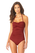 Anne Cole - Twist Front Shirred One Piece