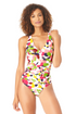 Anne Cole - V Neck Cross Back One Piece