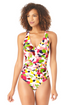 Anne Cole - V Neck Cross Back One Piece