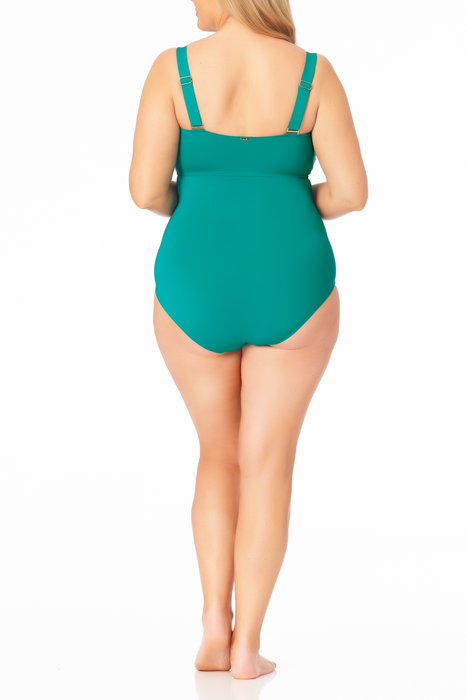 Anne Cole Plus - Twist Front Shirred One Piece