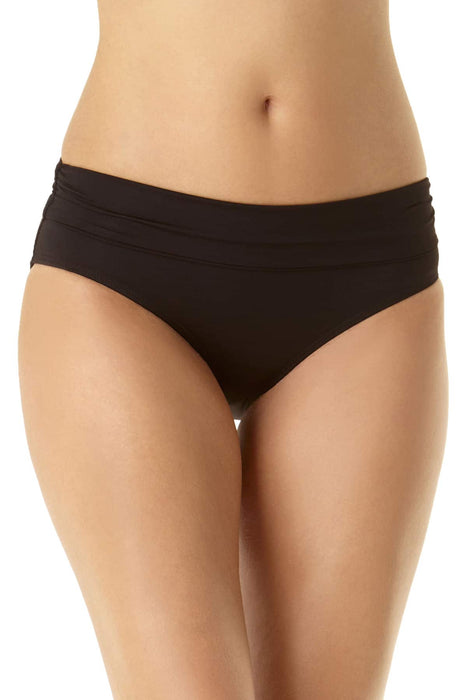 Anne Cole - Convertible High Waist Shirred Swim Bottom