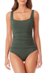 Anne Cole - Square Neck Shirred One Piece