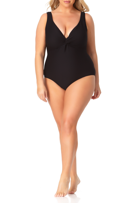 Anne Cole Plus - Twist Front One Piece Swimsuit