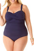 Anne Cole Plus - Twist Front Shirred One Piece