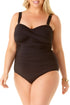 Anne Cole Plus - Twist Front Shirred One Piece